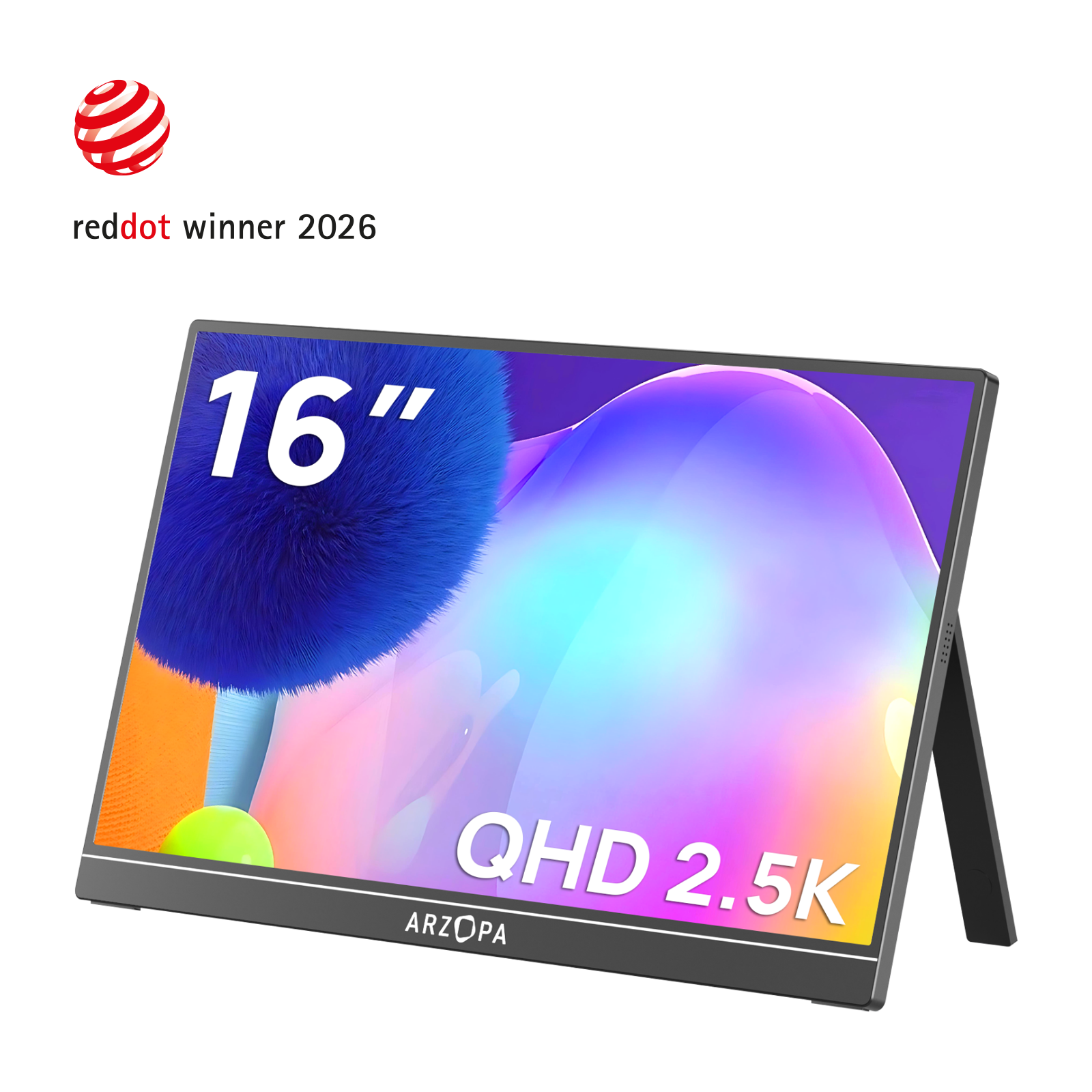 Monitor portátil Arzopa Z1RC 2.5K | Tela brilhante QHD de 500nits e 8 bits