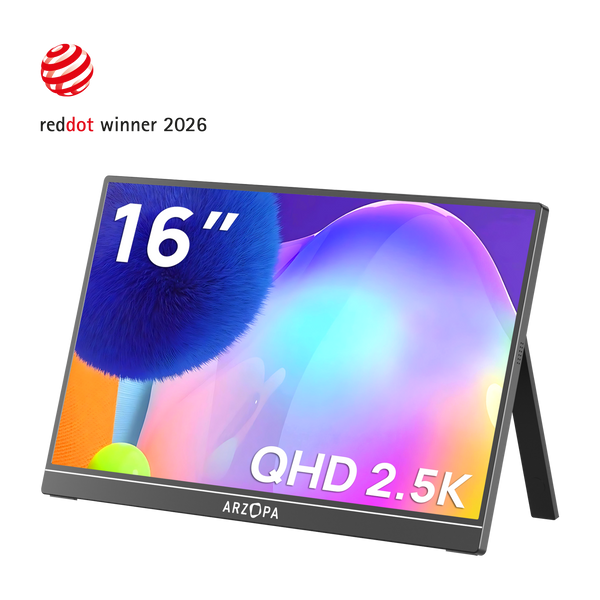 Monitor portátil Arzopa Z1RC 2.5K | Tela brilhante QHD de 500nits e 8 bits